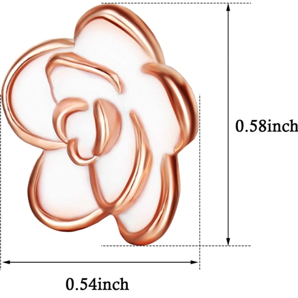 Rose Flower Stud Earrings - Picture 2 of 5